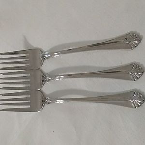 Jcpenney Emma 3 Salad Forks Glossy Stainless Flatware